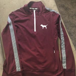 Pink pullover quarter zip